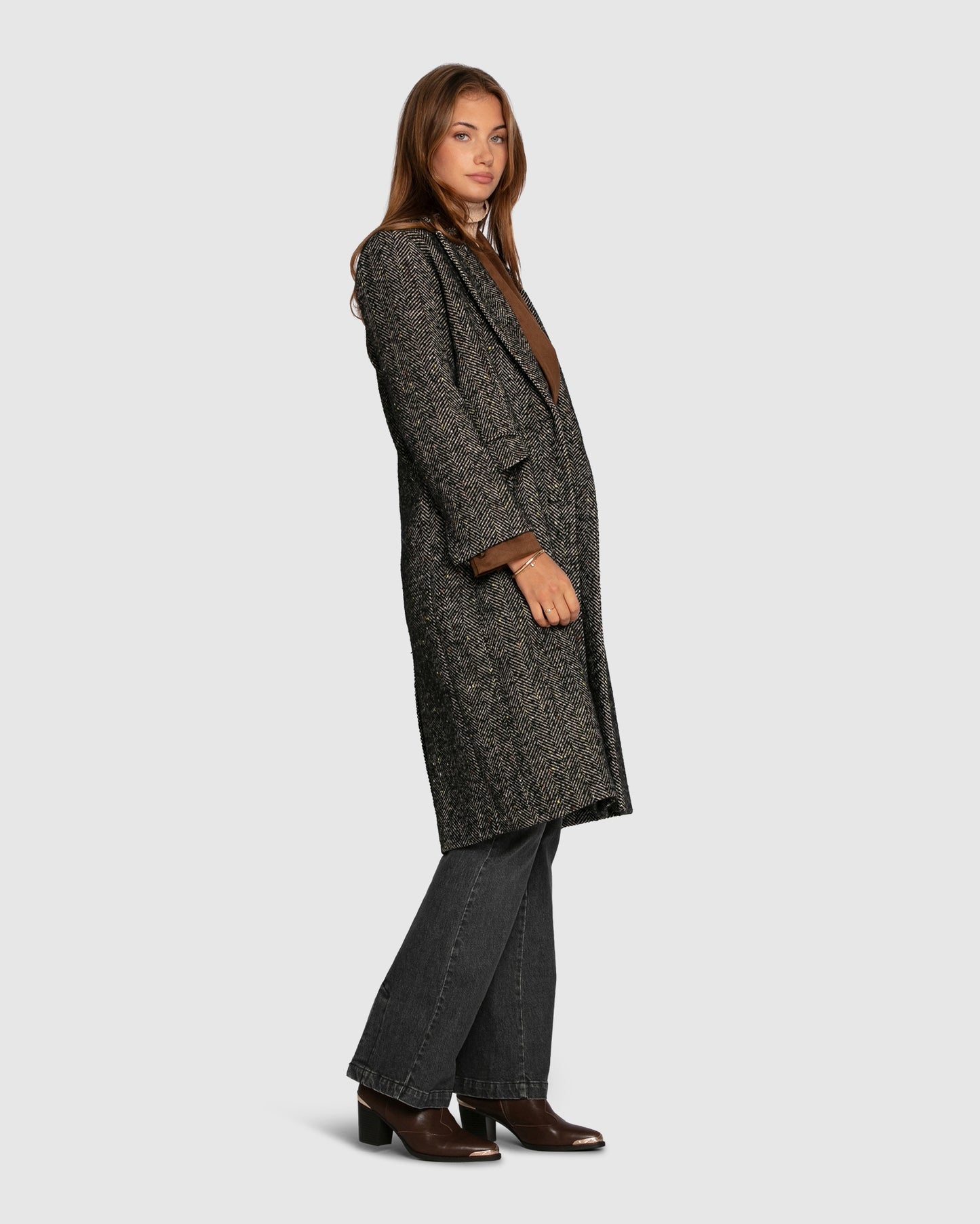Wherever I Go Tweed Coat - Black