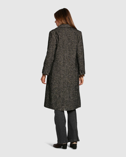 Wherever I Go Tweed Coat - Black