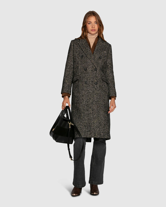 Wherever I Go Tweed Coat - Black