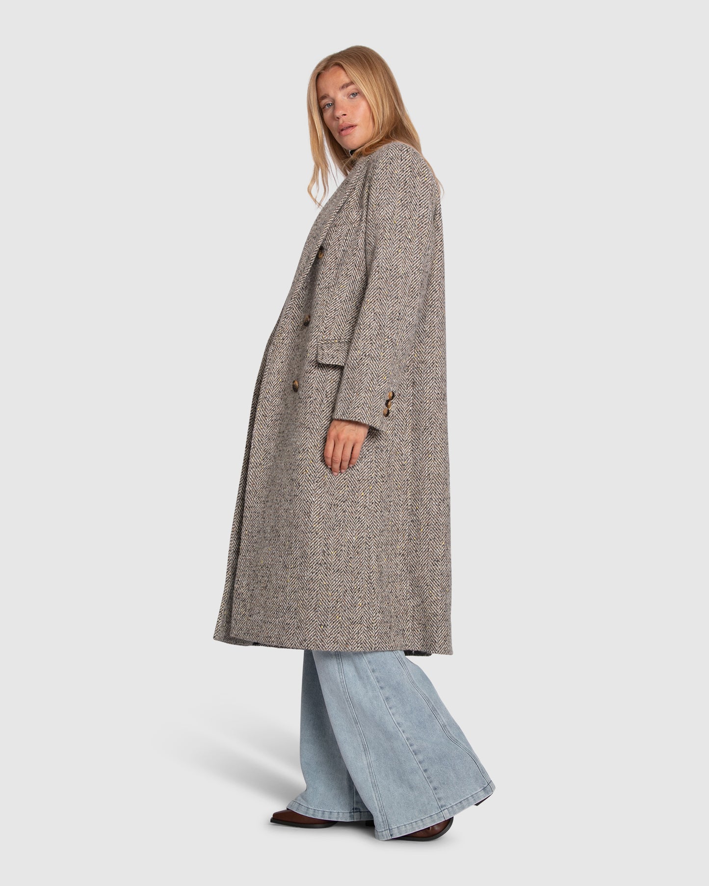 Wherever I Go Tweed Coat - Brown