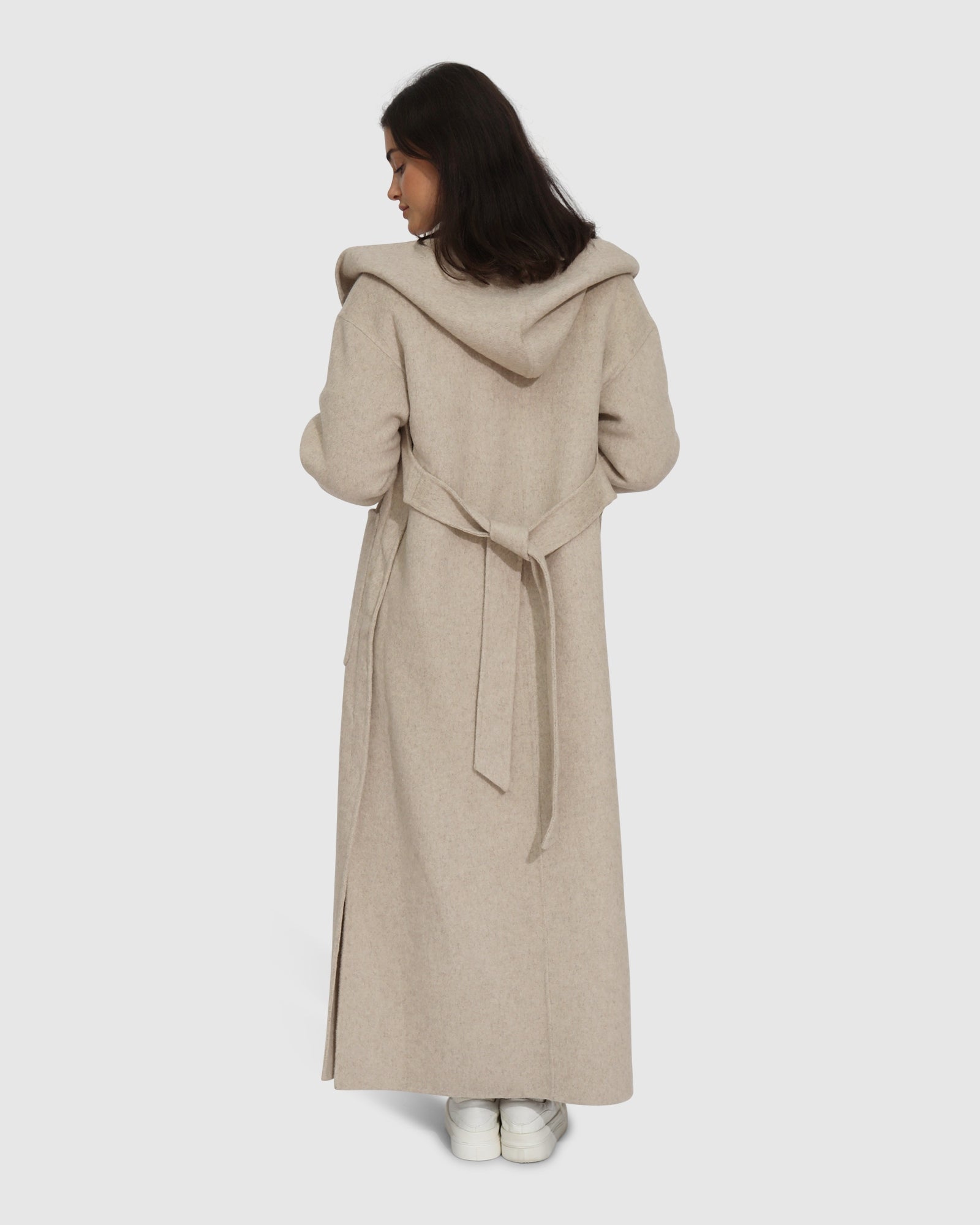 Walk My Way Wool Blend Oversized Maxi Coat - Pale Oat – Belle & Bloom