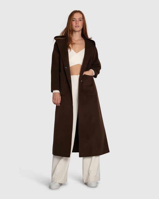 Walk My Way Wool Blend Oversized Maxi Coat - Brown