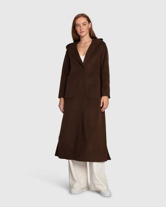 Walk My Way Wool Blend Oversized Maxi Coat - Brown