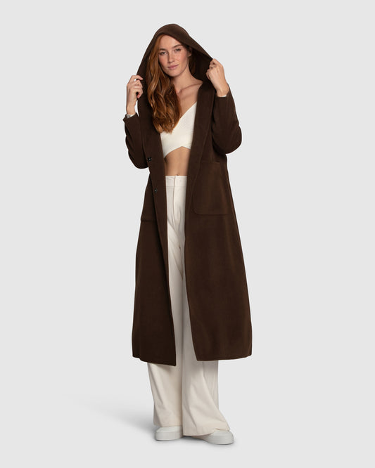 Walk My Way Wool Blend Oversized Maxi Coat - Brown