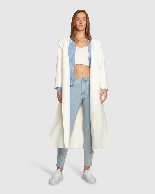 Walk My Way Wool Blend Oversized Maxi Coat - Cream