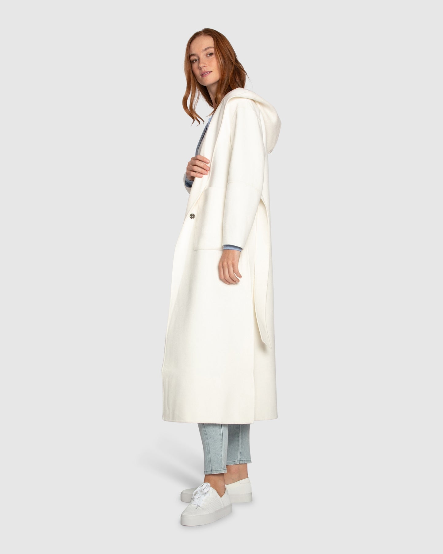 Walk My Way Wool Blend Oversized Maxi Coat - Cream