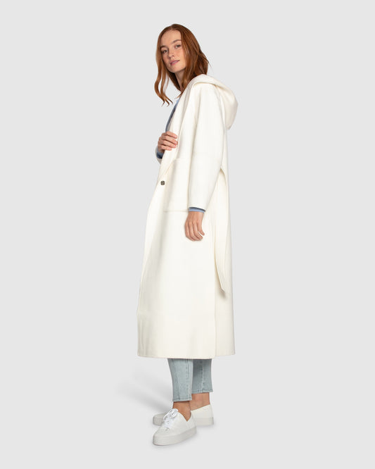 Walk My Way Wool Blend Oversized Maxi Coat - Cream