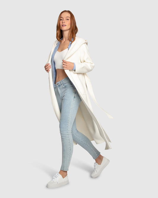 Walk My Way Wool Blend Oversized Maxi Coat - Cream