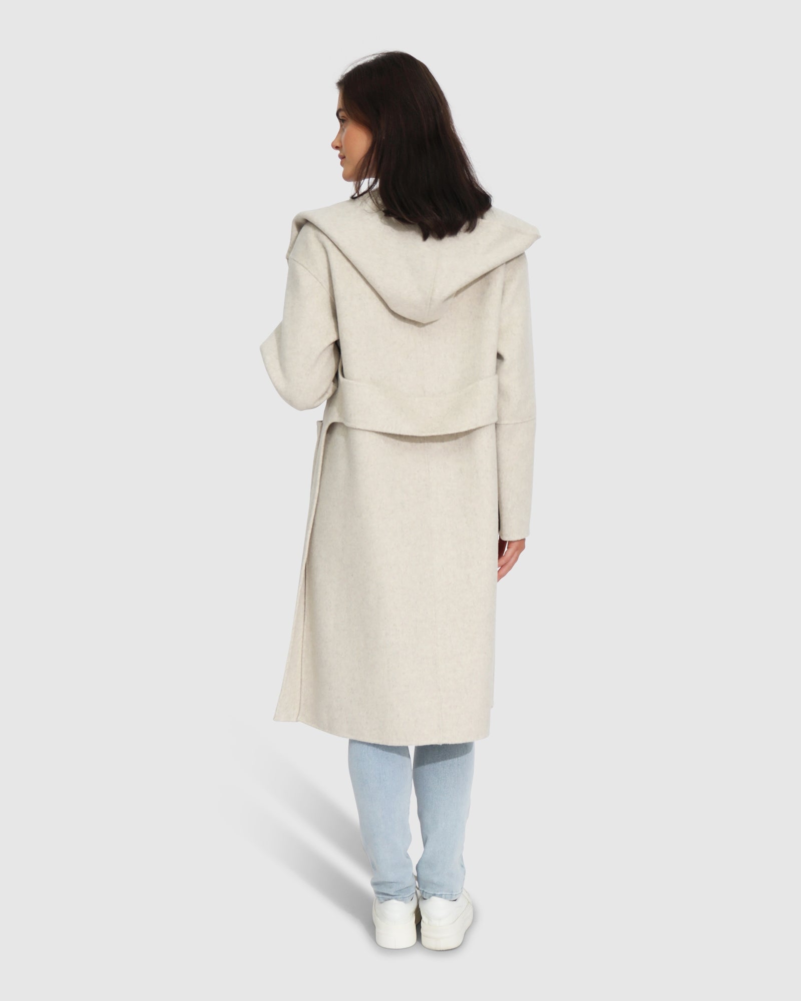 Walk This Way Wool Blend Oversized Coat - Oat Marle