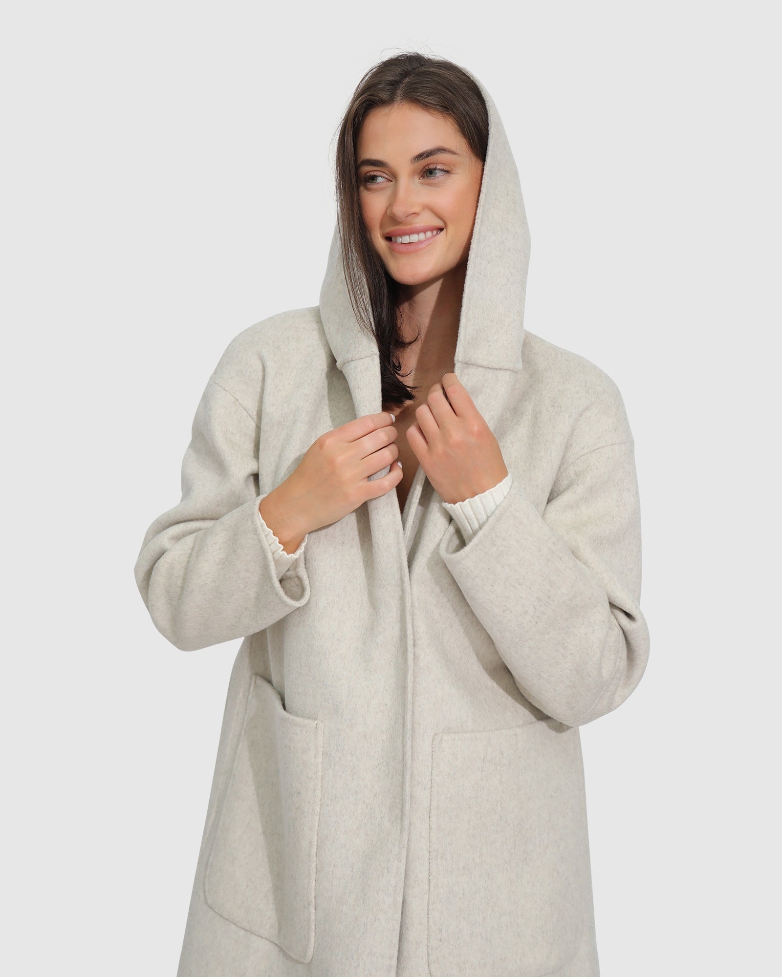 Walk This Way Wool Blend Oversized Coat - Oat Marle