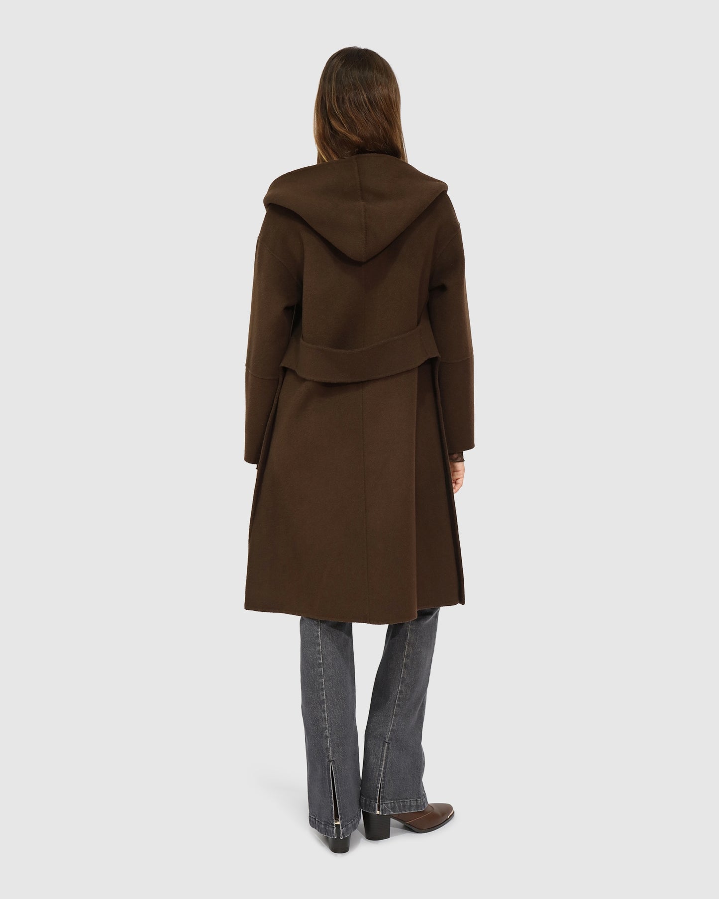 Walk This Way Wool Blend Oversized Coat - Chocolate