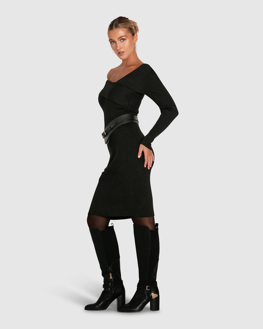 The Way You Move Knit Dress - Black