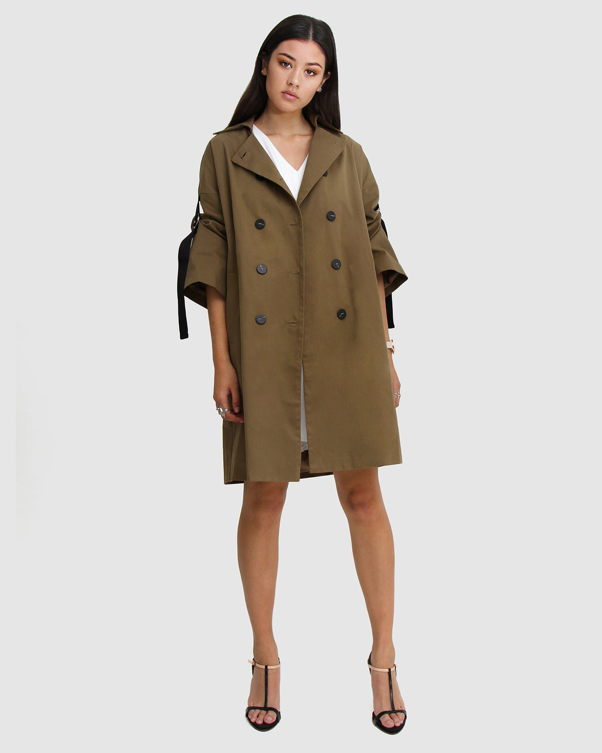 Russian Romance Oversized Trench Coat Military