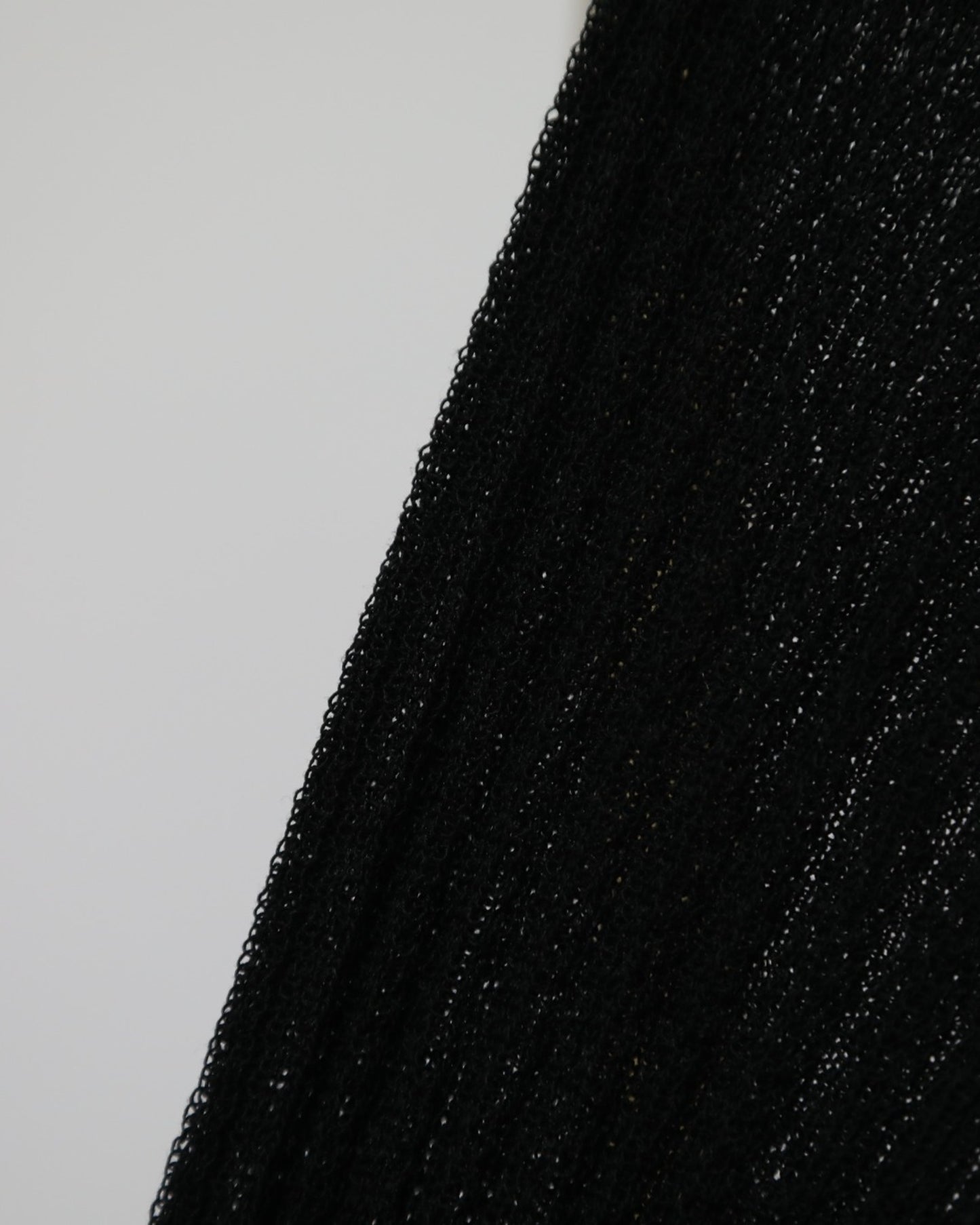 Knit Long Sleeve Sheer Turtleneck - Black