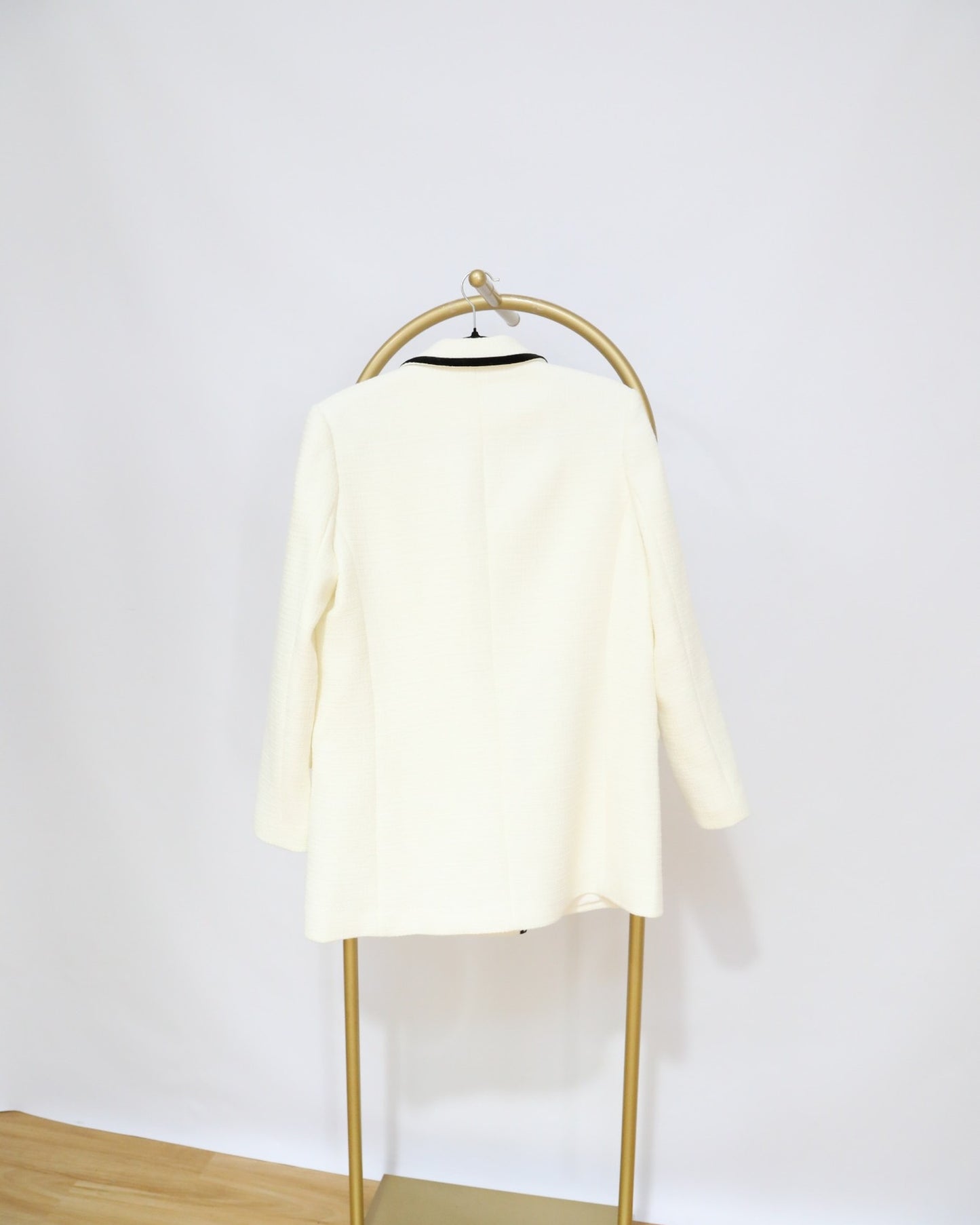 Blazer with Contrast Trim - Cream