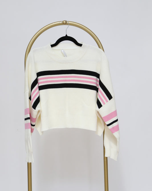 Striped Knit Jumper - Ivory
