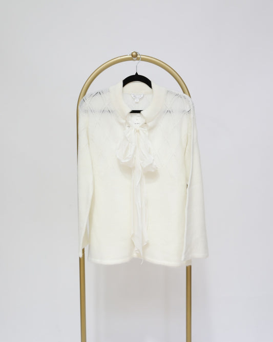 Soft Knit with Tie - Ivory