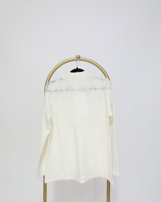 Soft Knit with Tie - Ivory