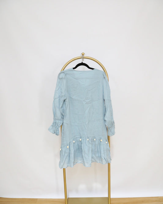 Beaded Mini Dress - Blue