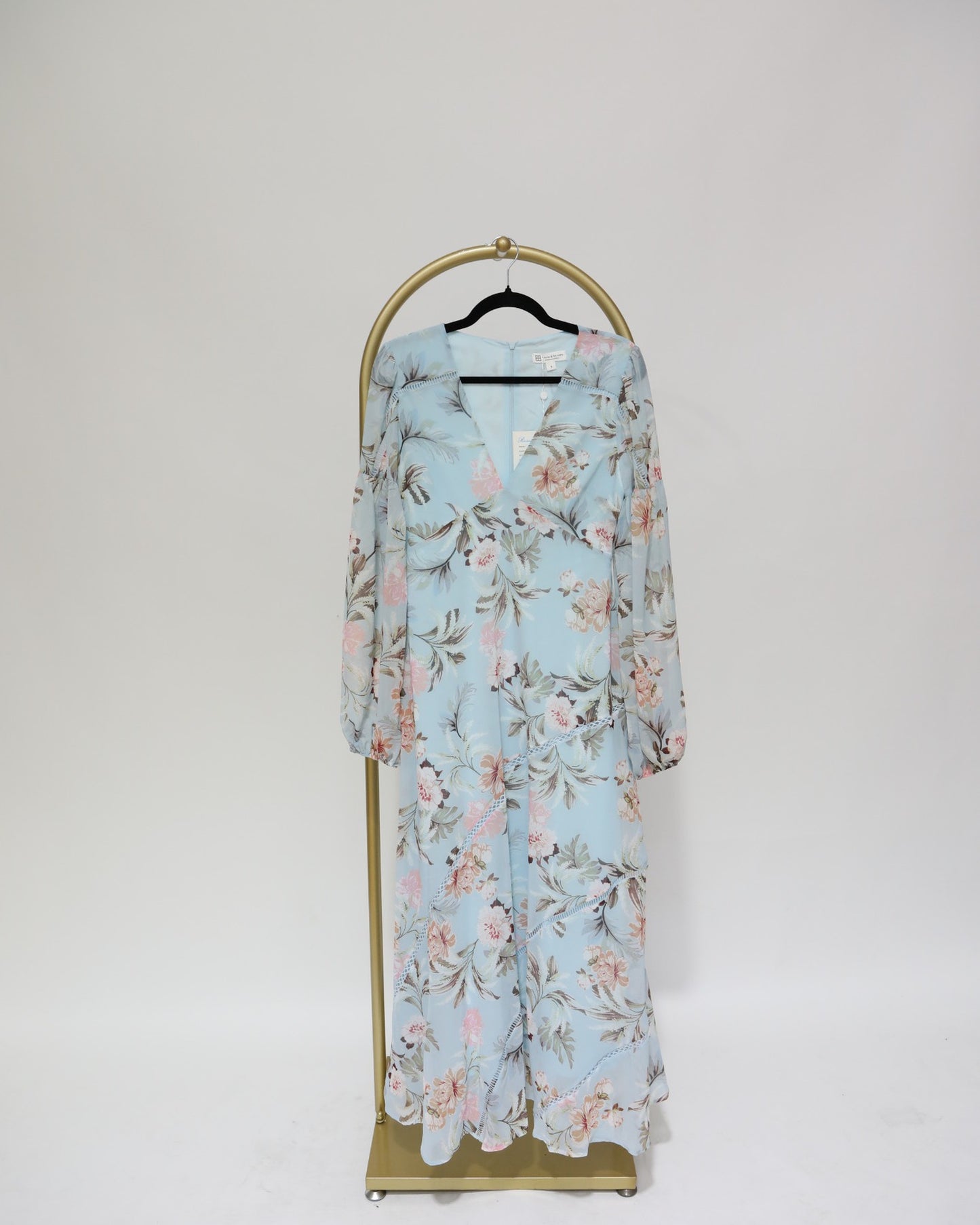 Floral Maxi Dress - Light Blue