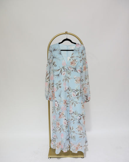 Floral Maxi Dress - Light Blue