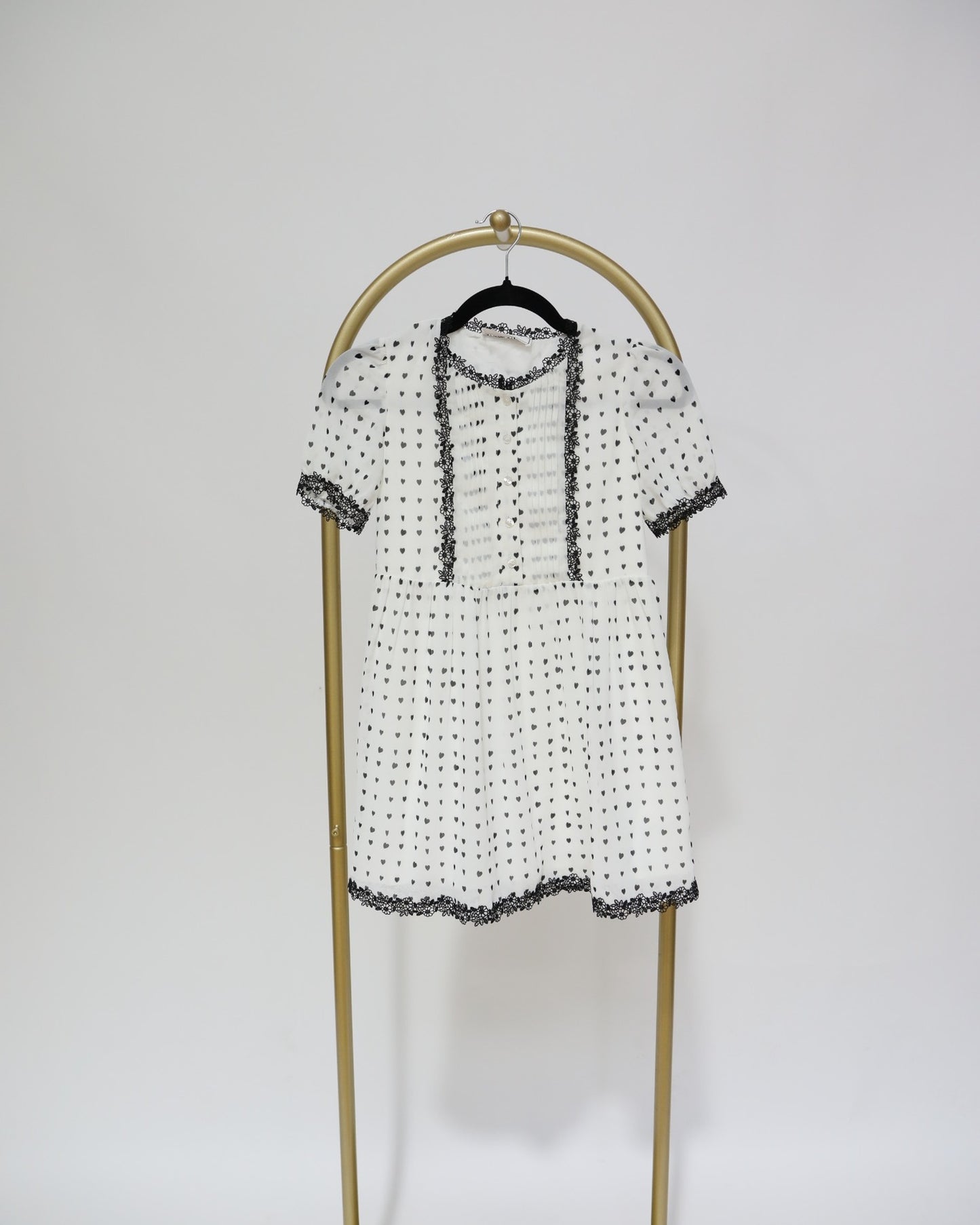 Girls Polka Mini Dot Dress - White