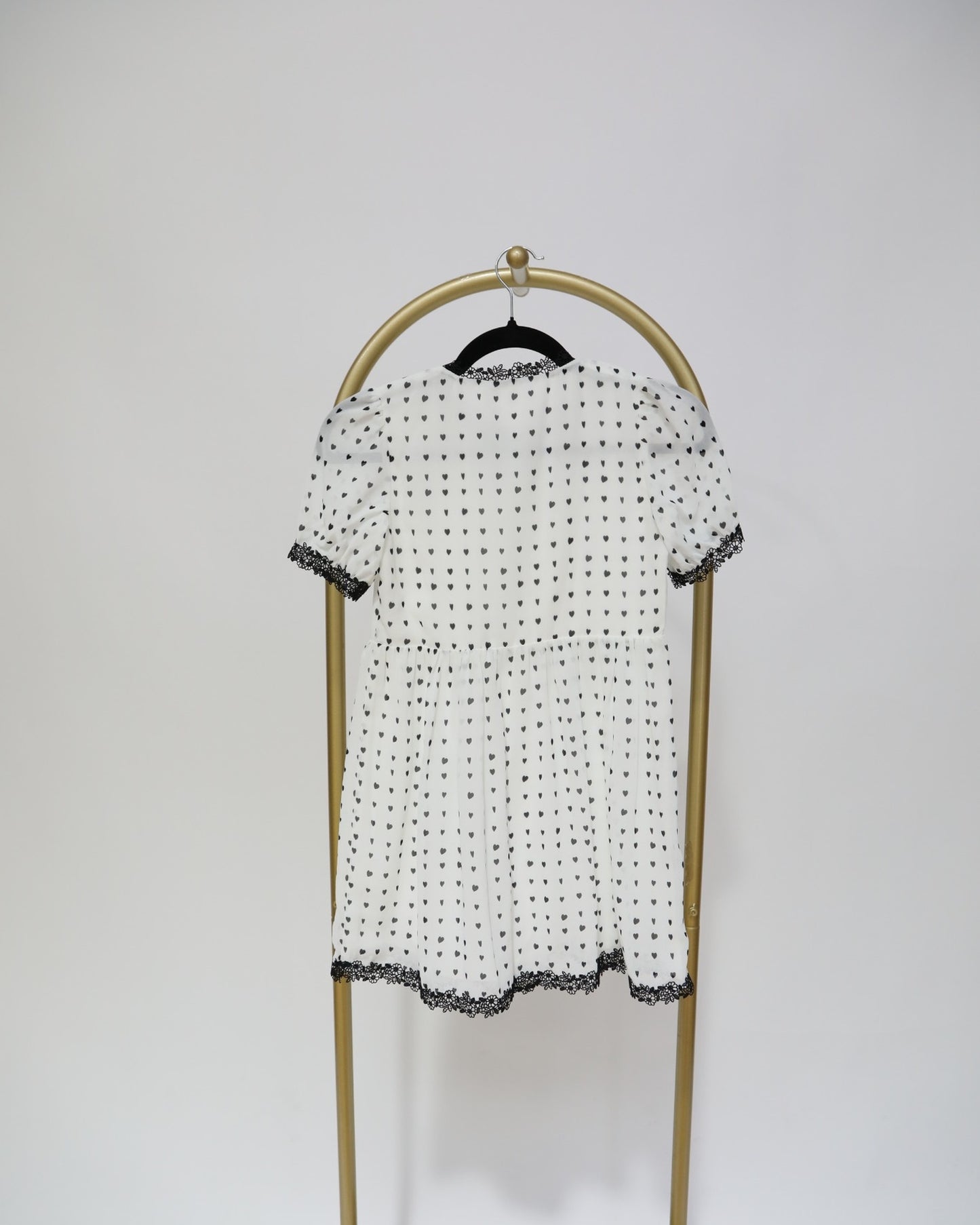 Girls Polka Mini Dot Dress - White