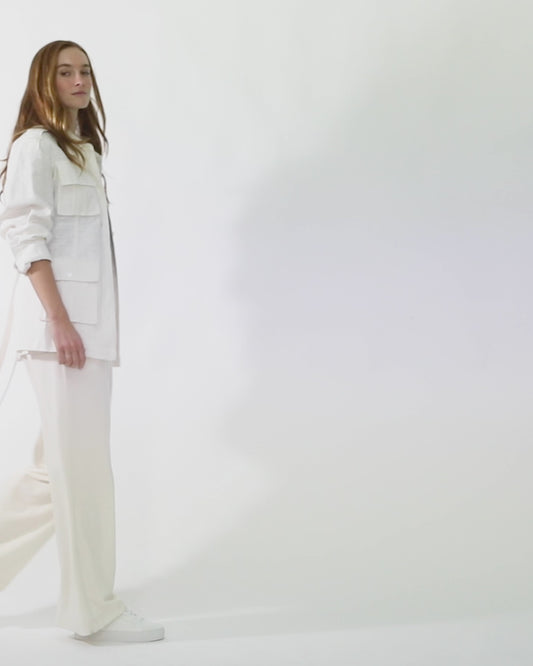 Still Storm Belted Safari Jacket - Cream