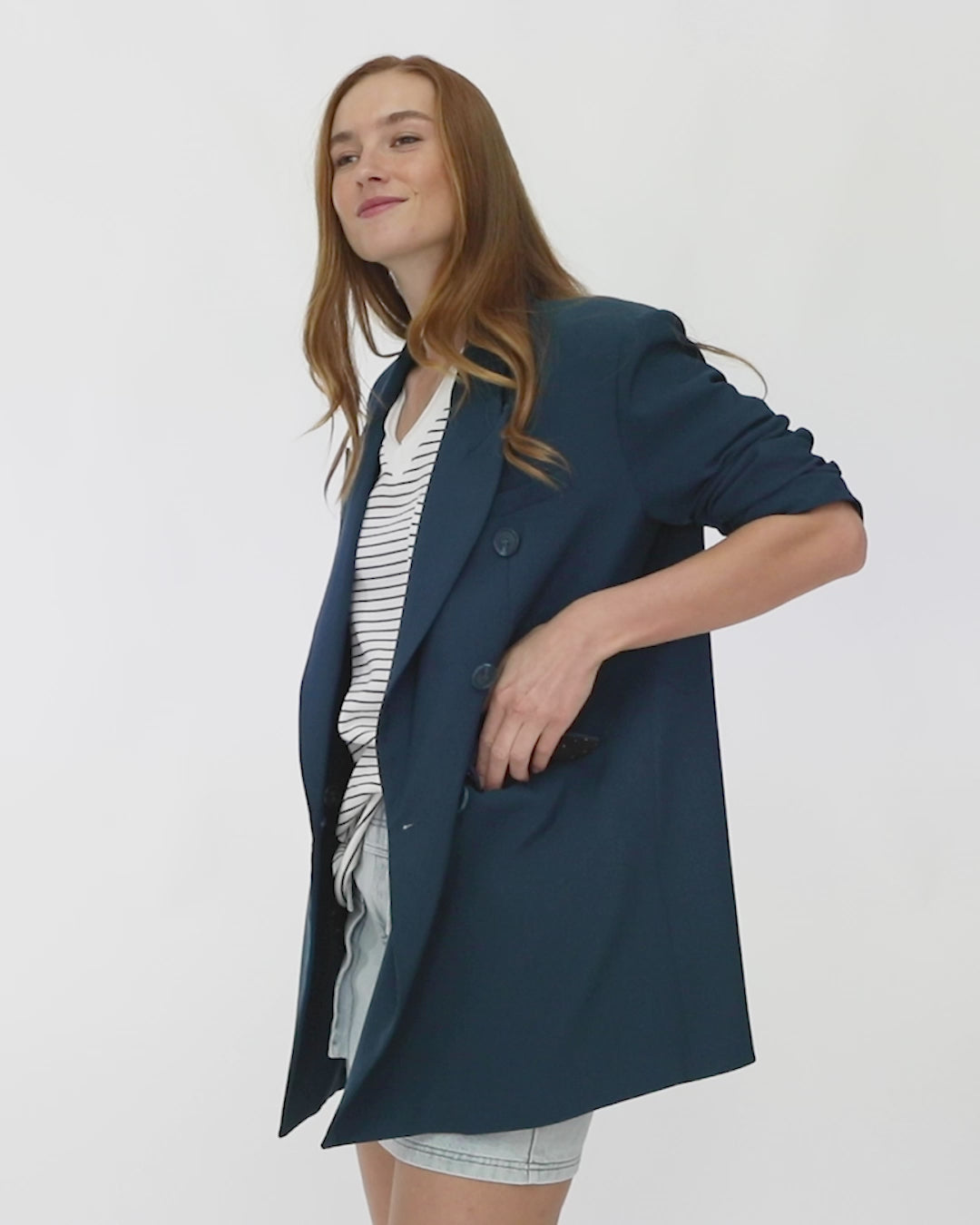 Belle & Bloom Found in the Wild Blazer dark blue – fabric and tailoring detail