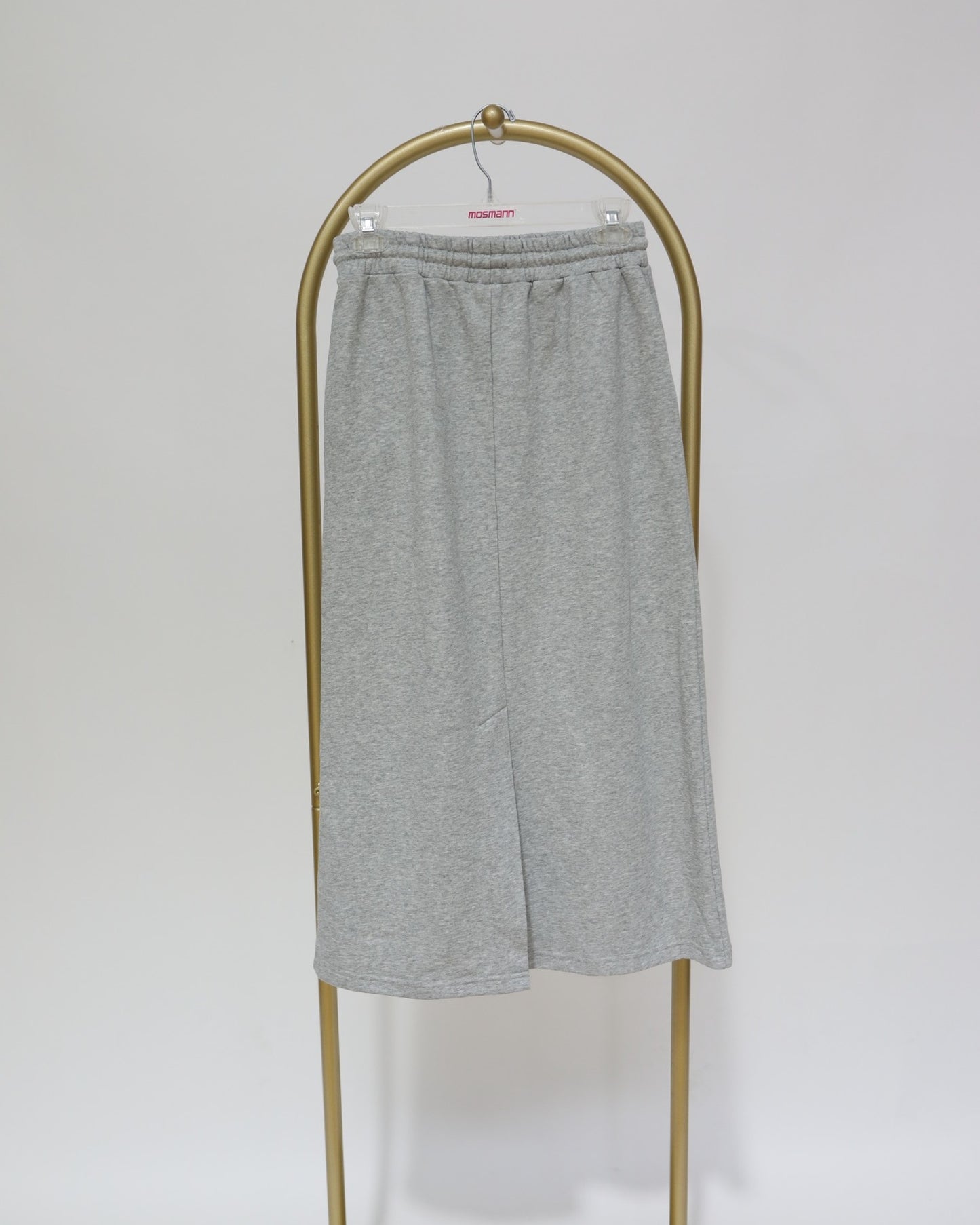 Midi Skirt with Elasticated Waistband - Grey
