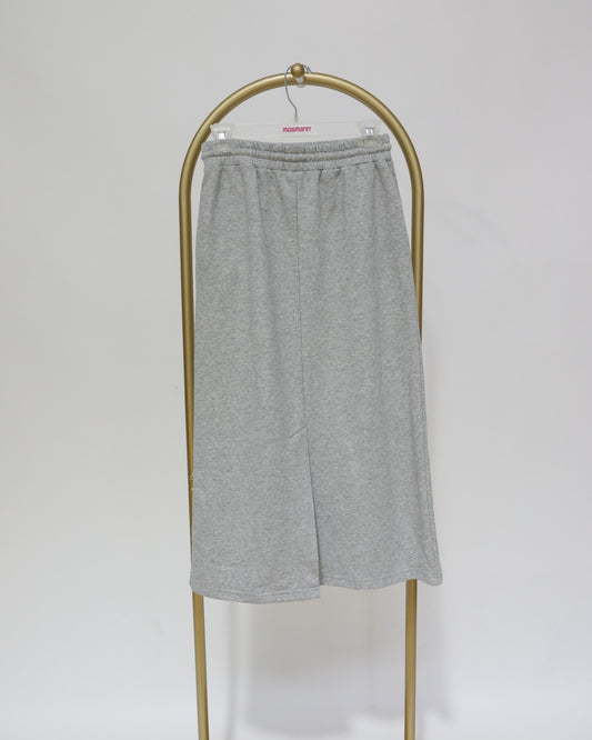 Midi Skirt with Elasticated Waistband - Grey