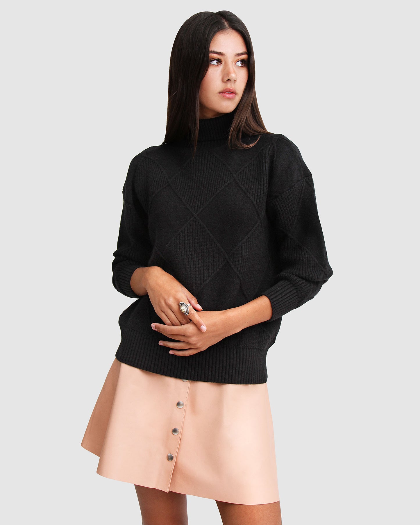 The Academy Turtleneck Jumper - Black