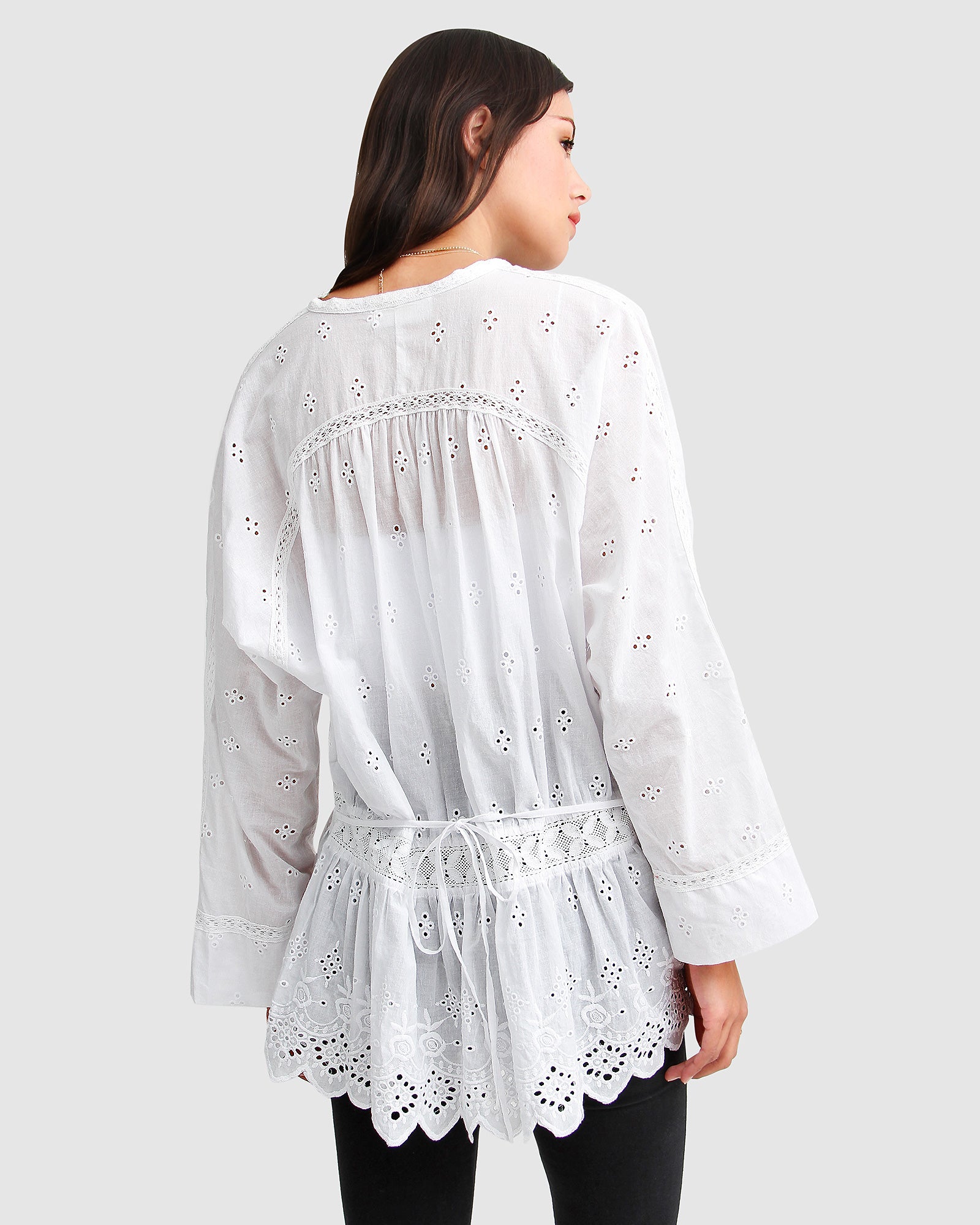 Eyelet Button Down Half Sleeve Shirt main image 0