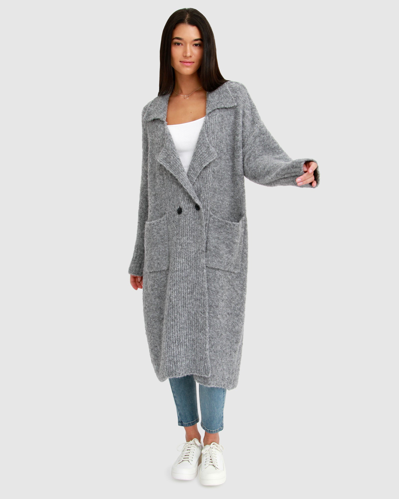 Gray sweater deals coat