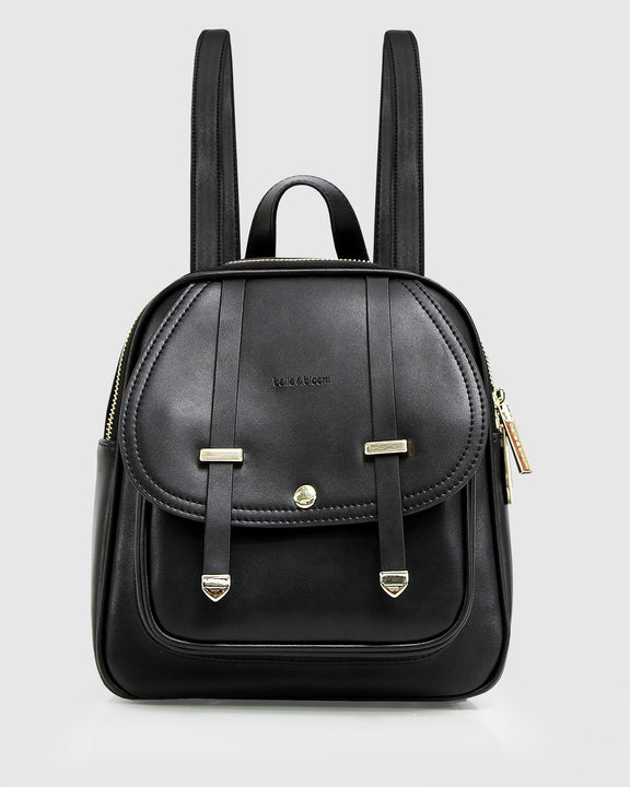 Camila Leather Backpack - Black