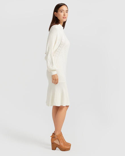 Love Letter Knit Dress - Cream