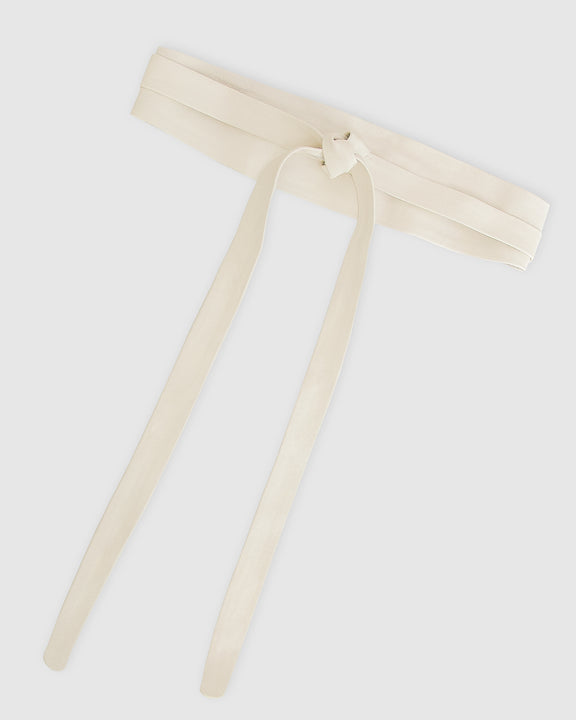 Odyssey Soft Wrap Leather Belt - Cream
