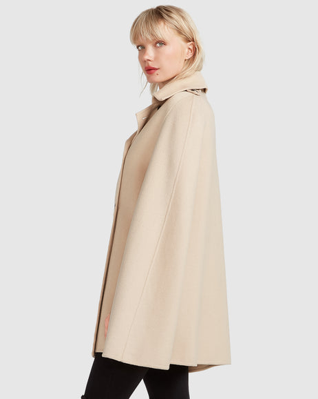 Cotton blend cape coat zara Clearance