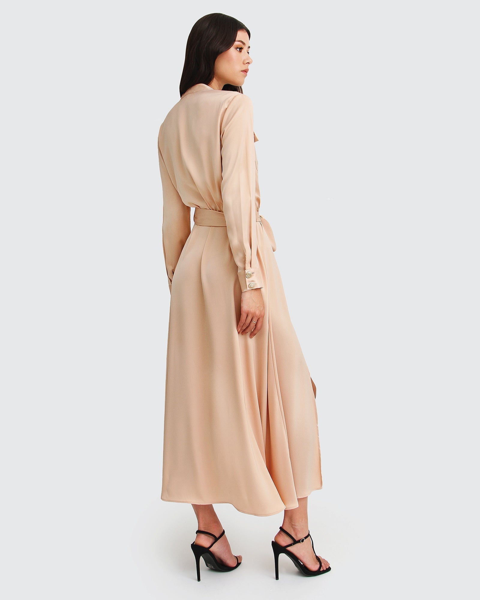 Lover To Lover Maxi Shirt Dress - Champagne Belle & Bloom Lover To Lover Maxi Shirt Dress - Champagne Belle & Bloom