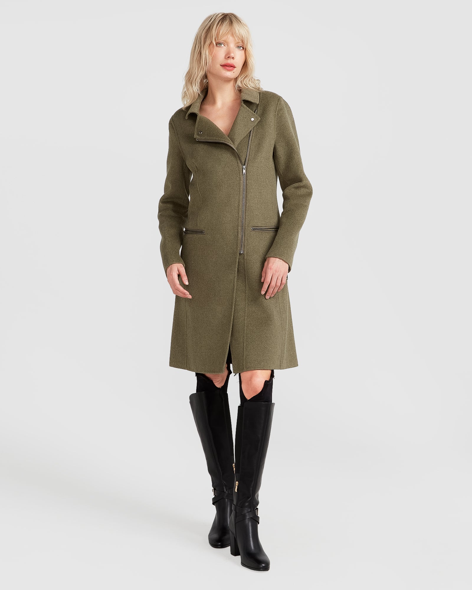 Army green sale wool coat