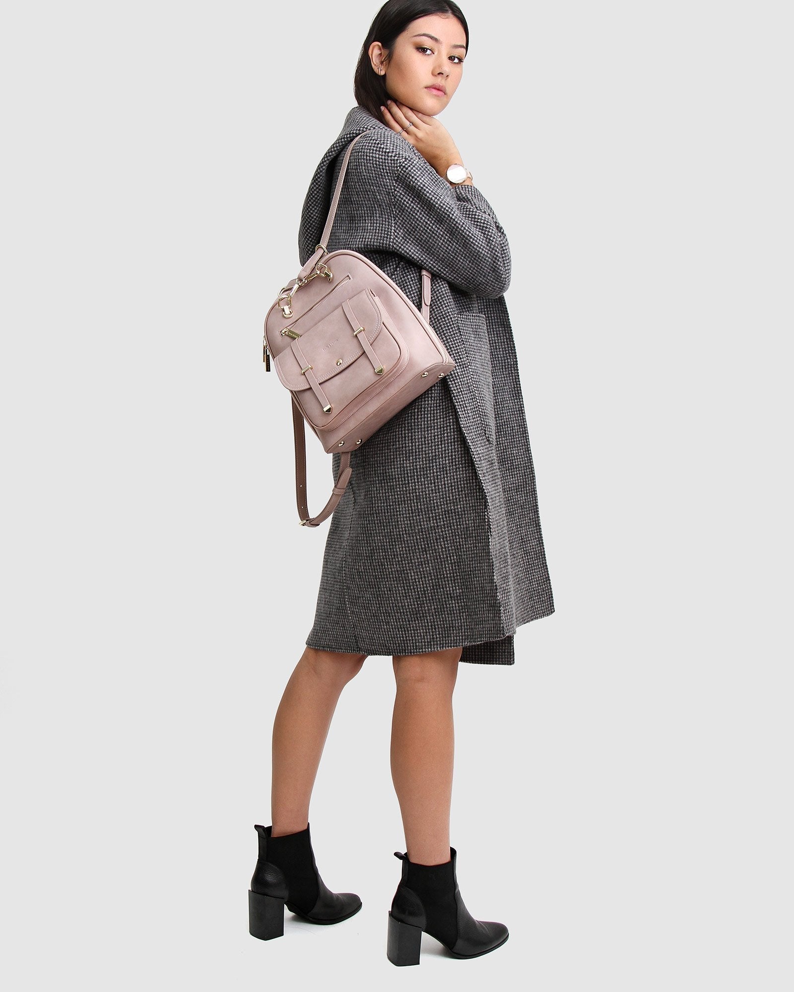 belle & bloom brooke suede leather backpack Belle & Bloom 5th Ave Leather Backpack
