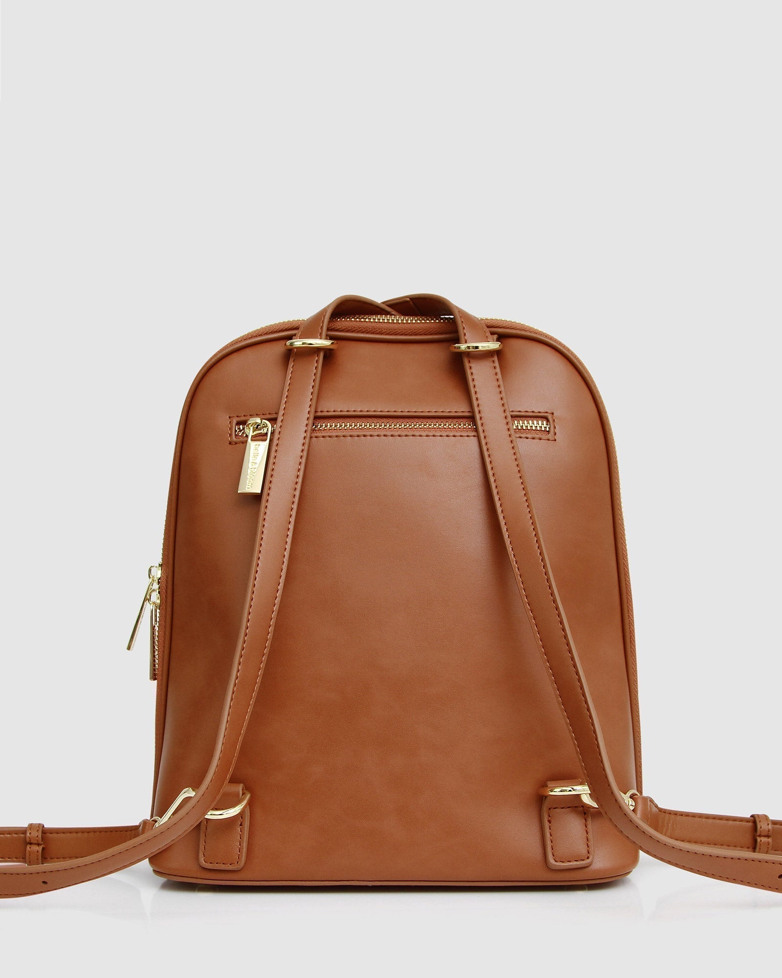 camel color leather backpack Belle & Bloom 5th Ave Leather Backpack