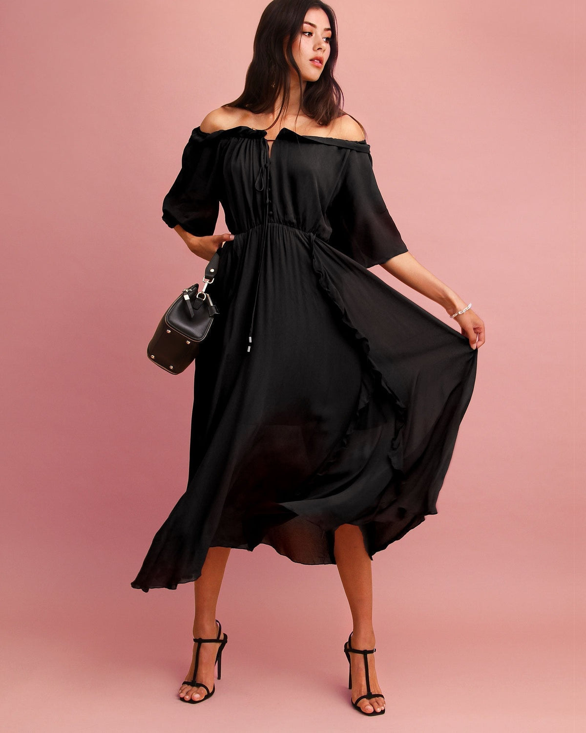 Amour Amour Ruffled Midi Dress