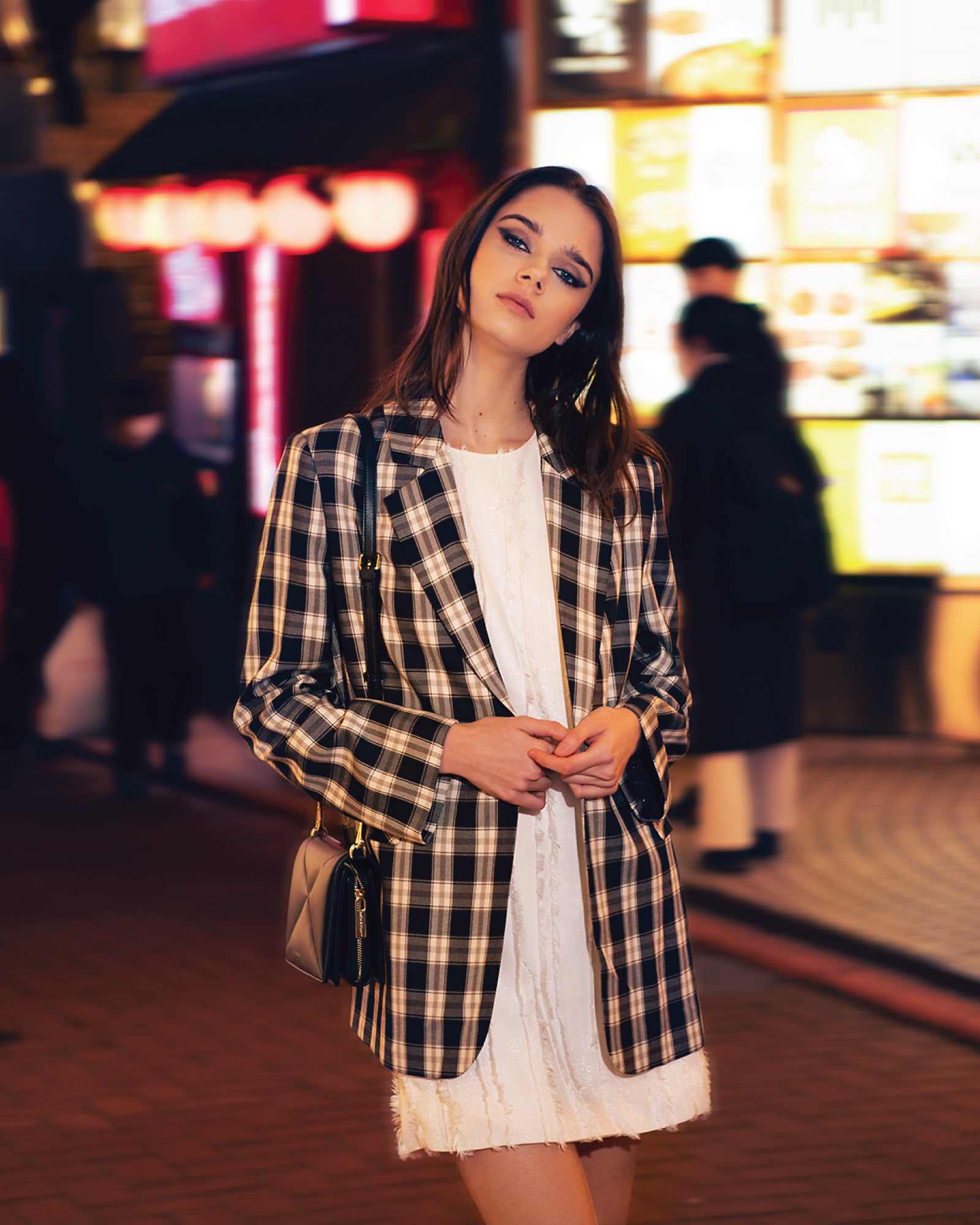 Black deals check blazer