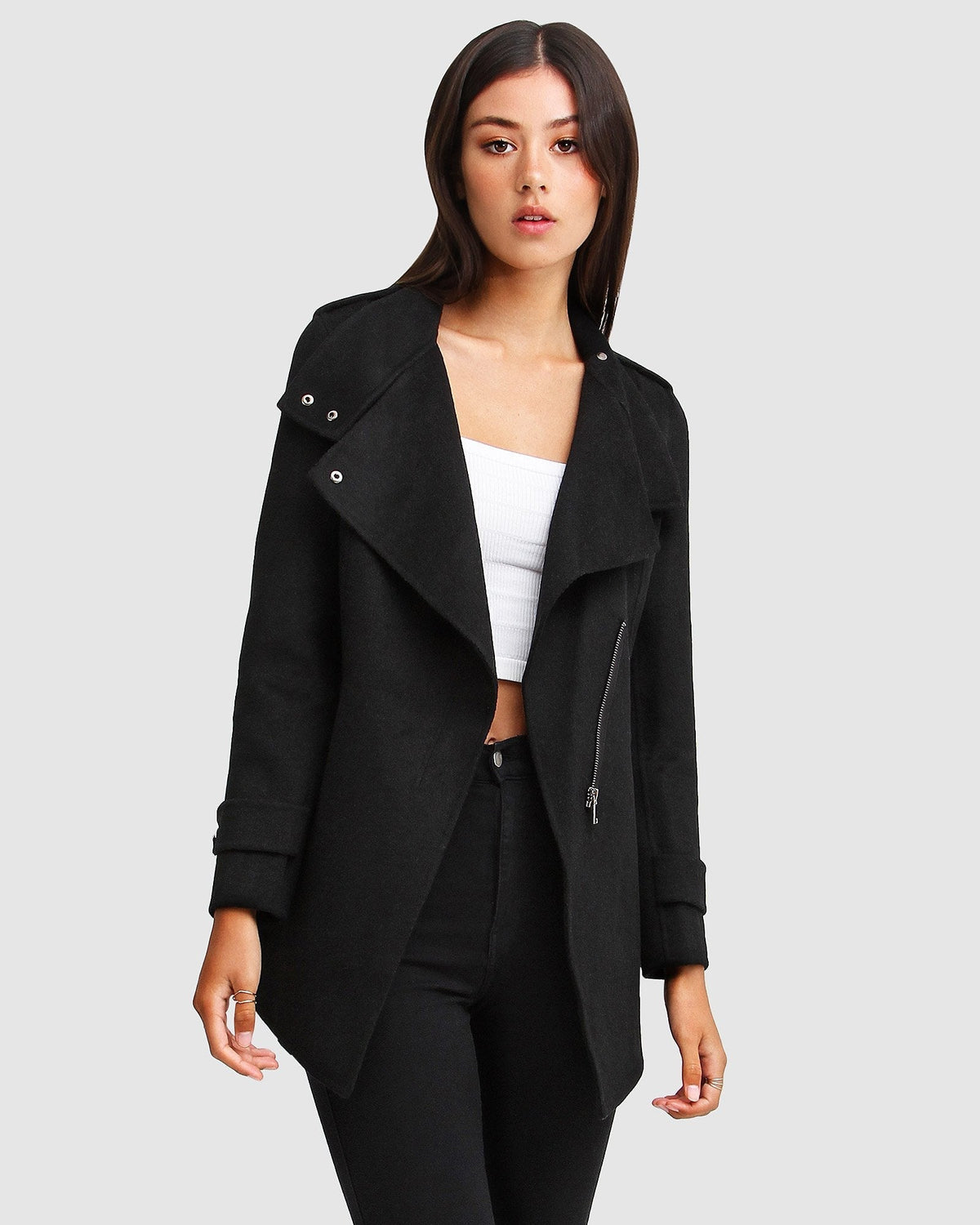 Bad Wool Blend Moto Coat