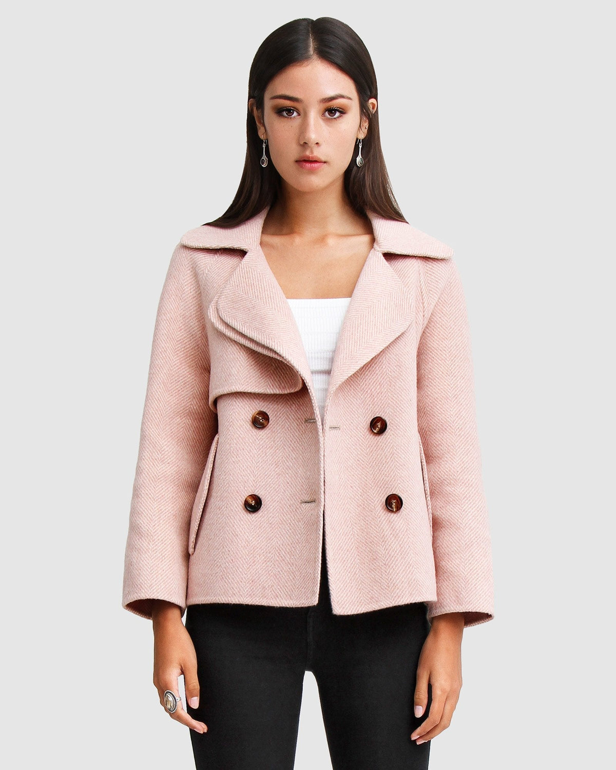 Im Yours Wool Blend Peacoat Blush