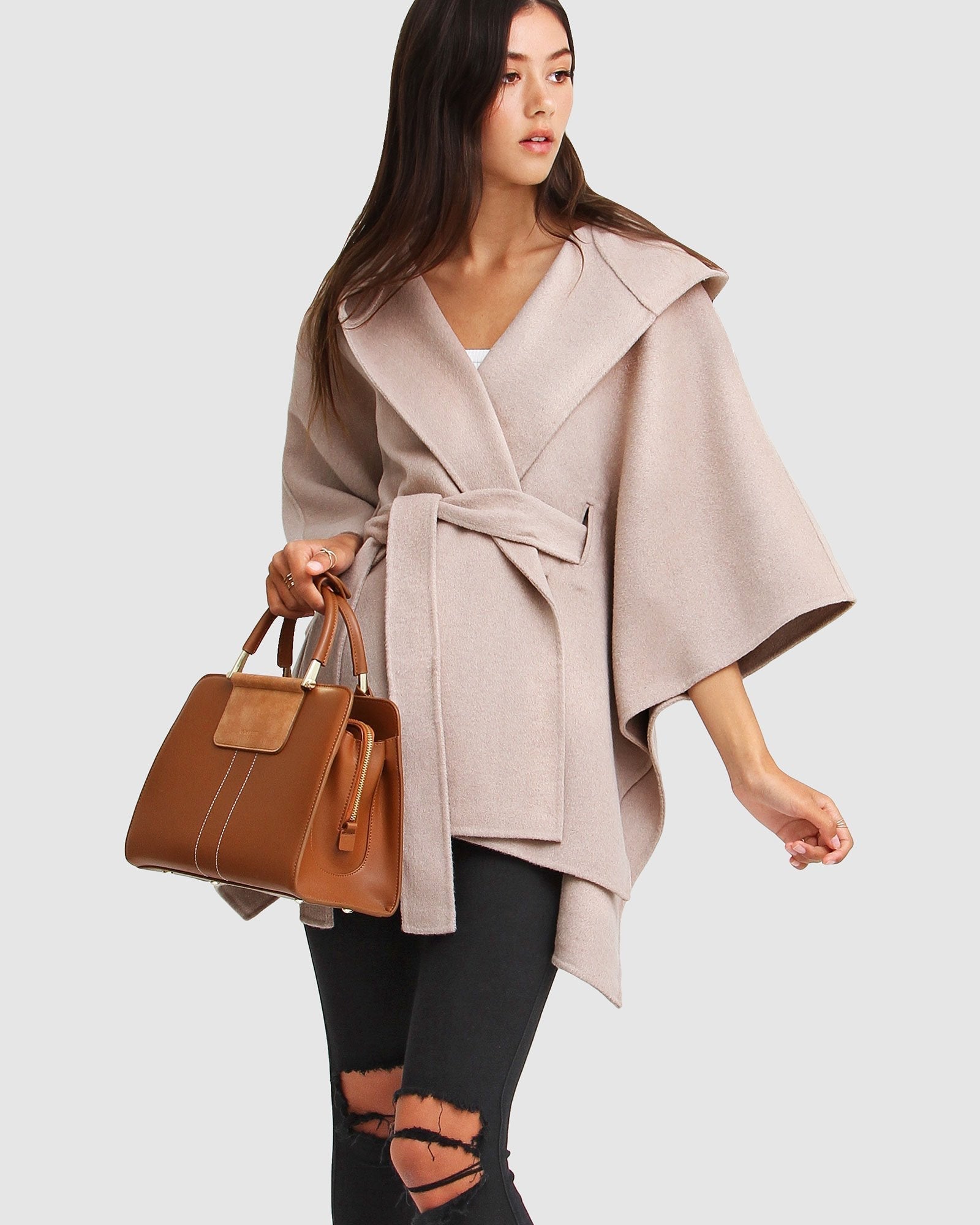 Jackson Landing Wool Blend Cape Coat - Sand – Belle & Bloom