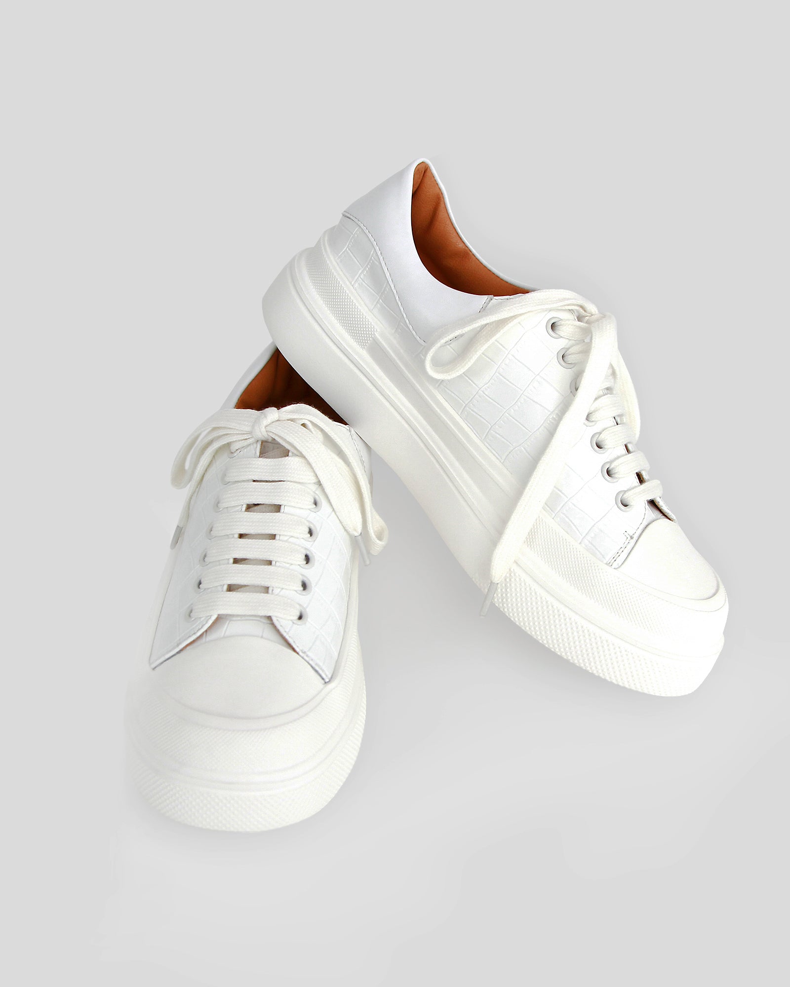 Just A Dream Croc Leather Sneaker White