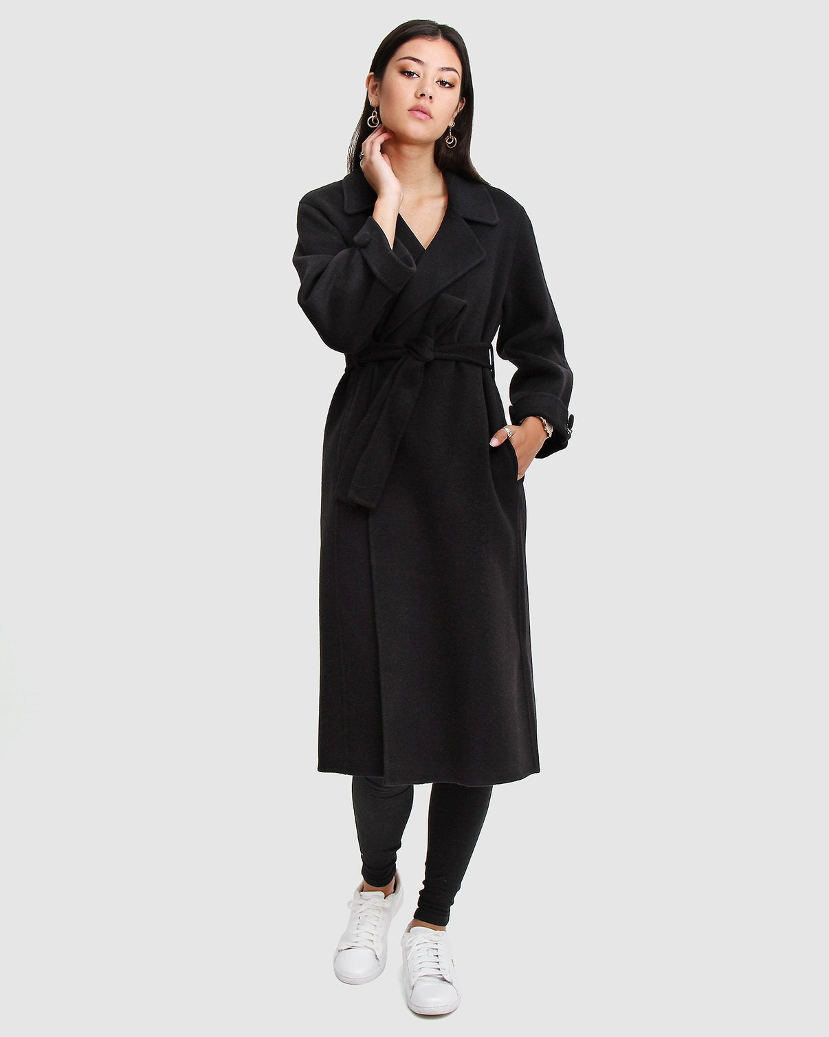 Stay Wild Oversized Wool Coat Black Belle & Bloom