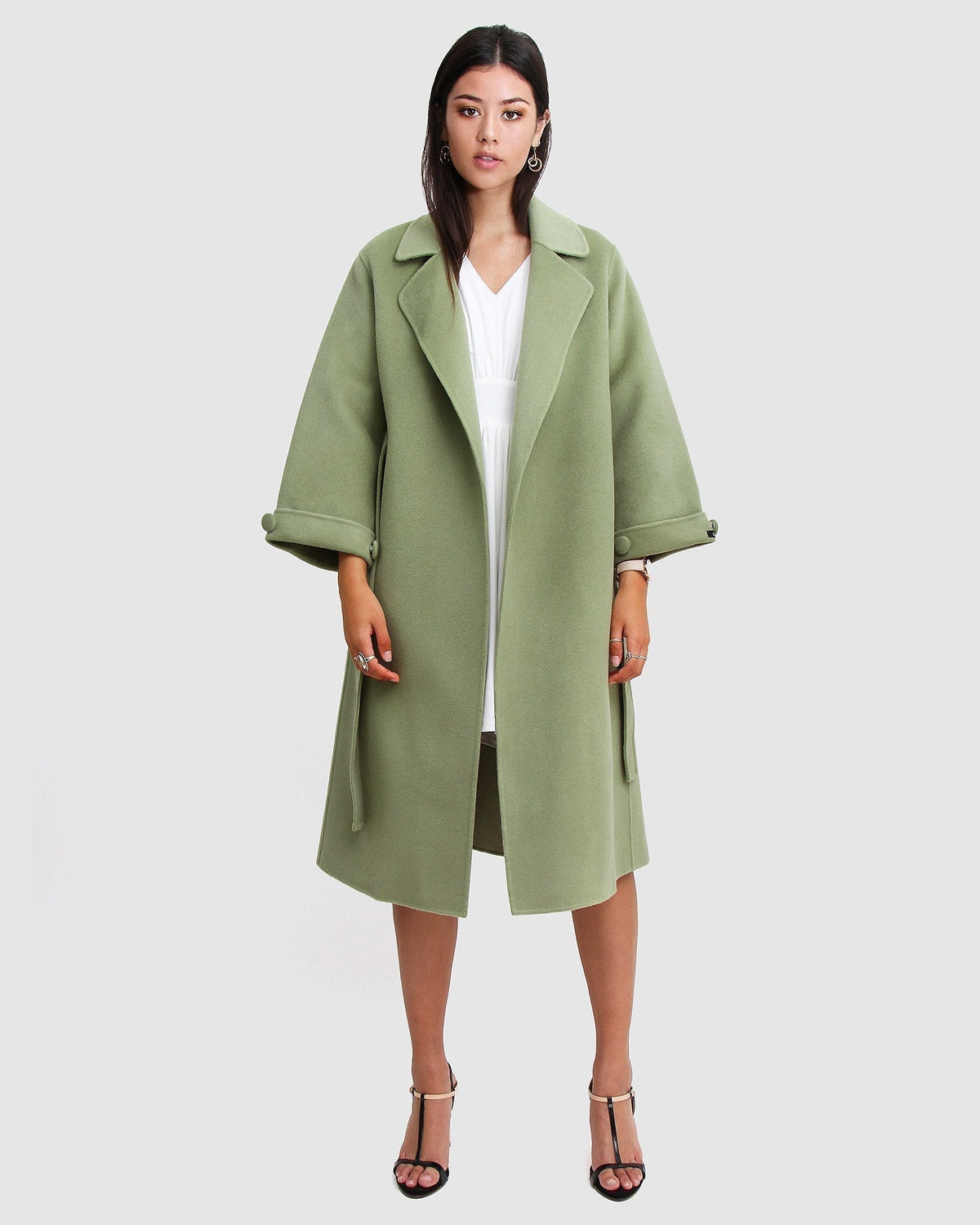 Stay Wild Oversized Wool Coat Grass
